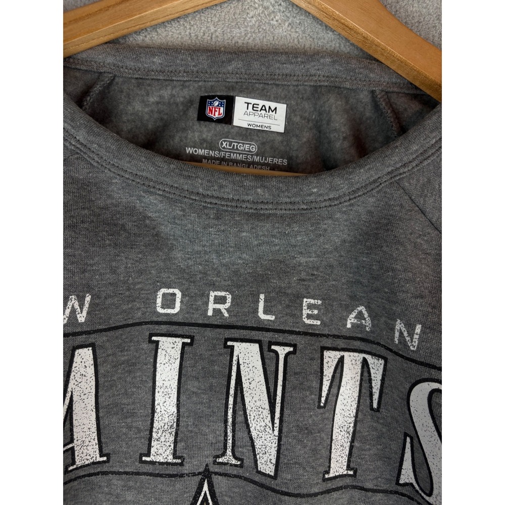 New Orleans Saints NFL Womens Gray‎ Crew Neck Sweatshirt XL Pullover Top